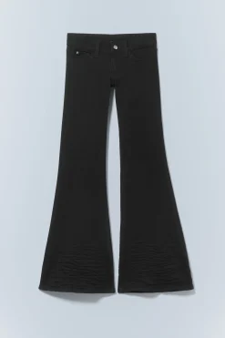 Weekday FLARE LOW WAIST FLARED SKINNY JEANS extra black rinse Clearance
