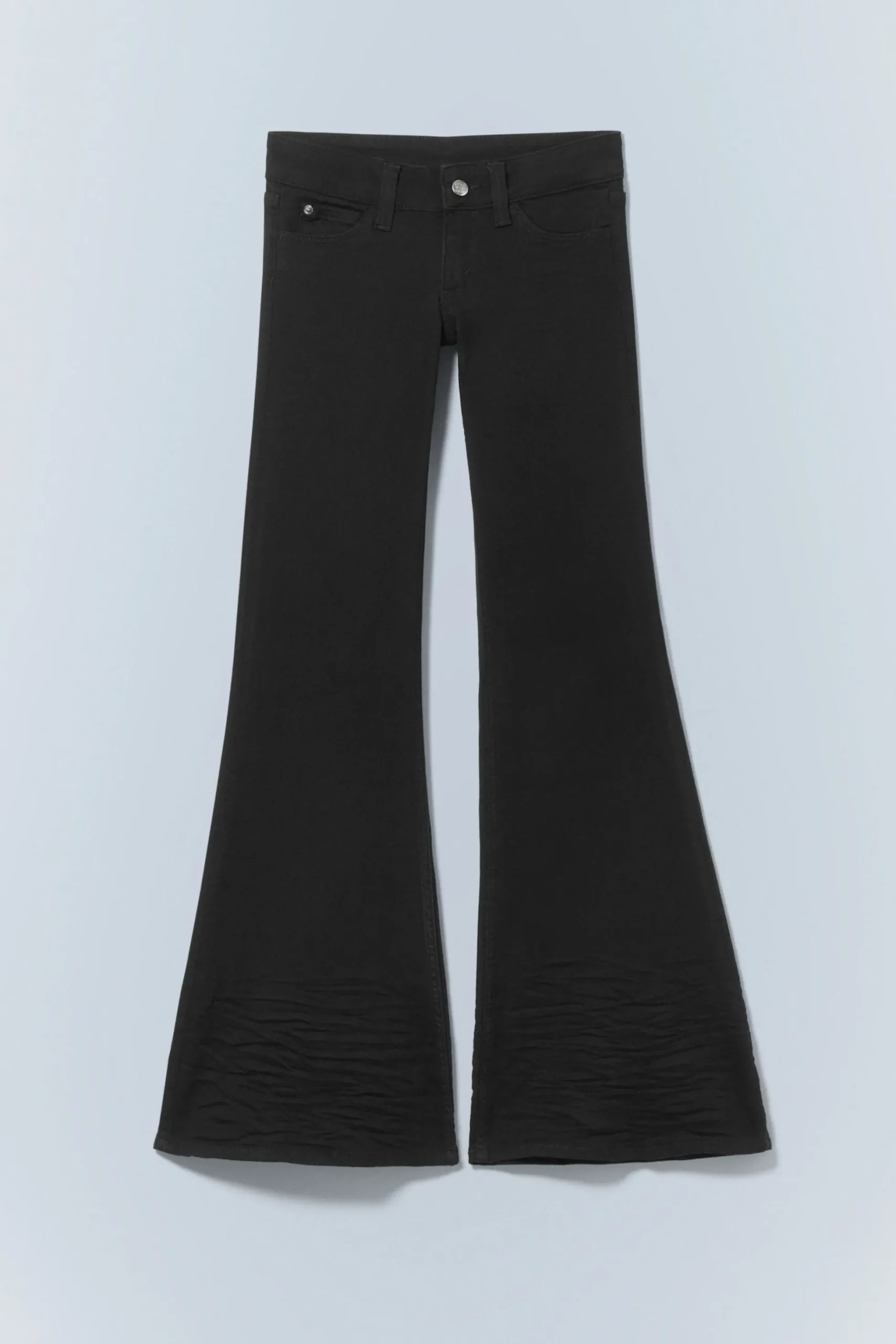 Weekday FLARE LOW WAIST FLARED SKINNY JEANS extra black rinse Clearance