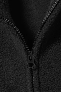 Weekday FLEECE ZIP JACKET black Hot