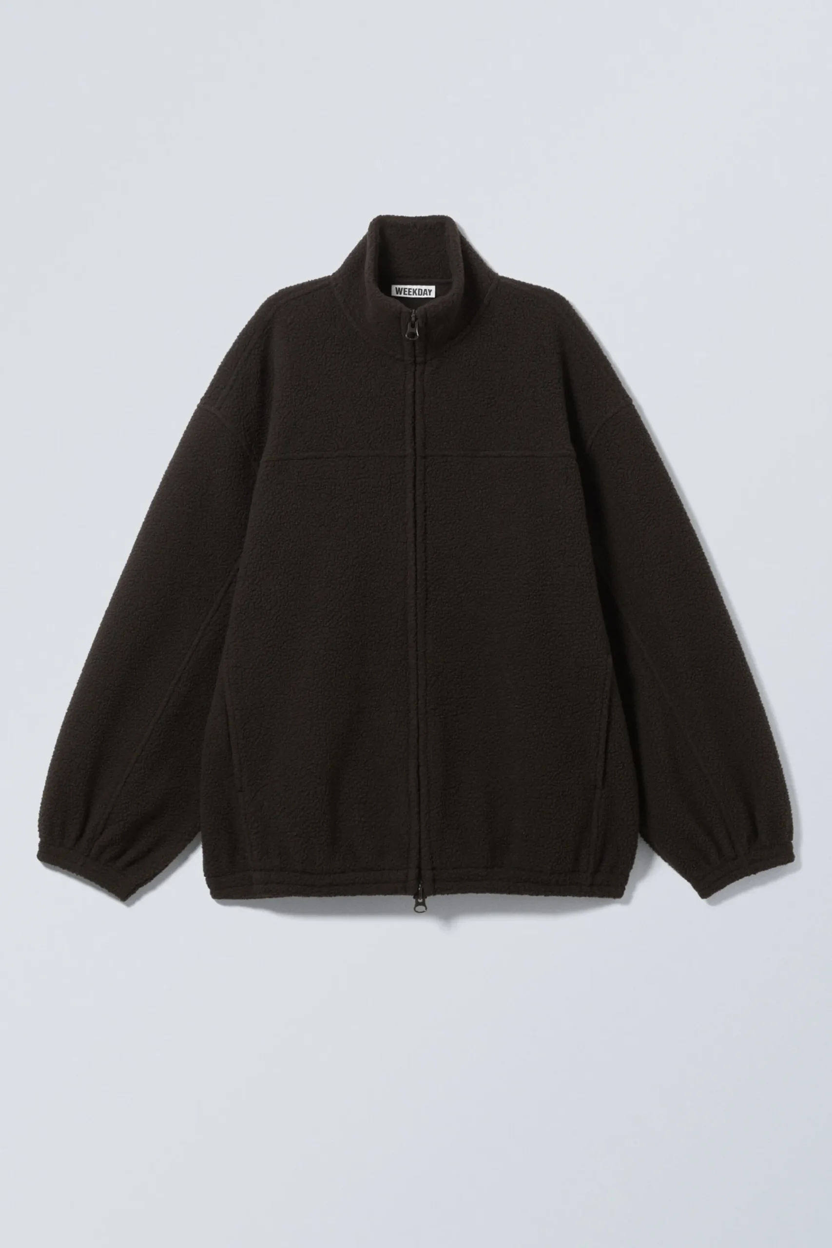 Weekday FLEECE ZIP JACKET dark brown Flash Sale