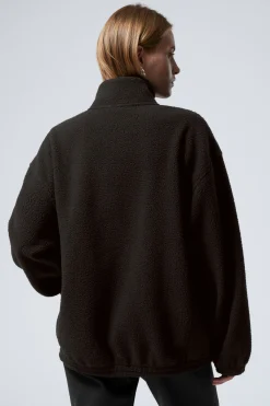 Weekday FLEECE ZIP JACKET dark brown Flash Sale