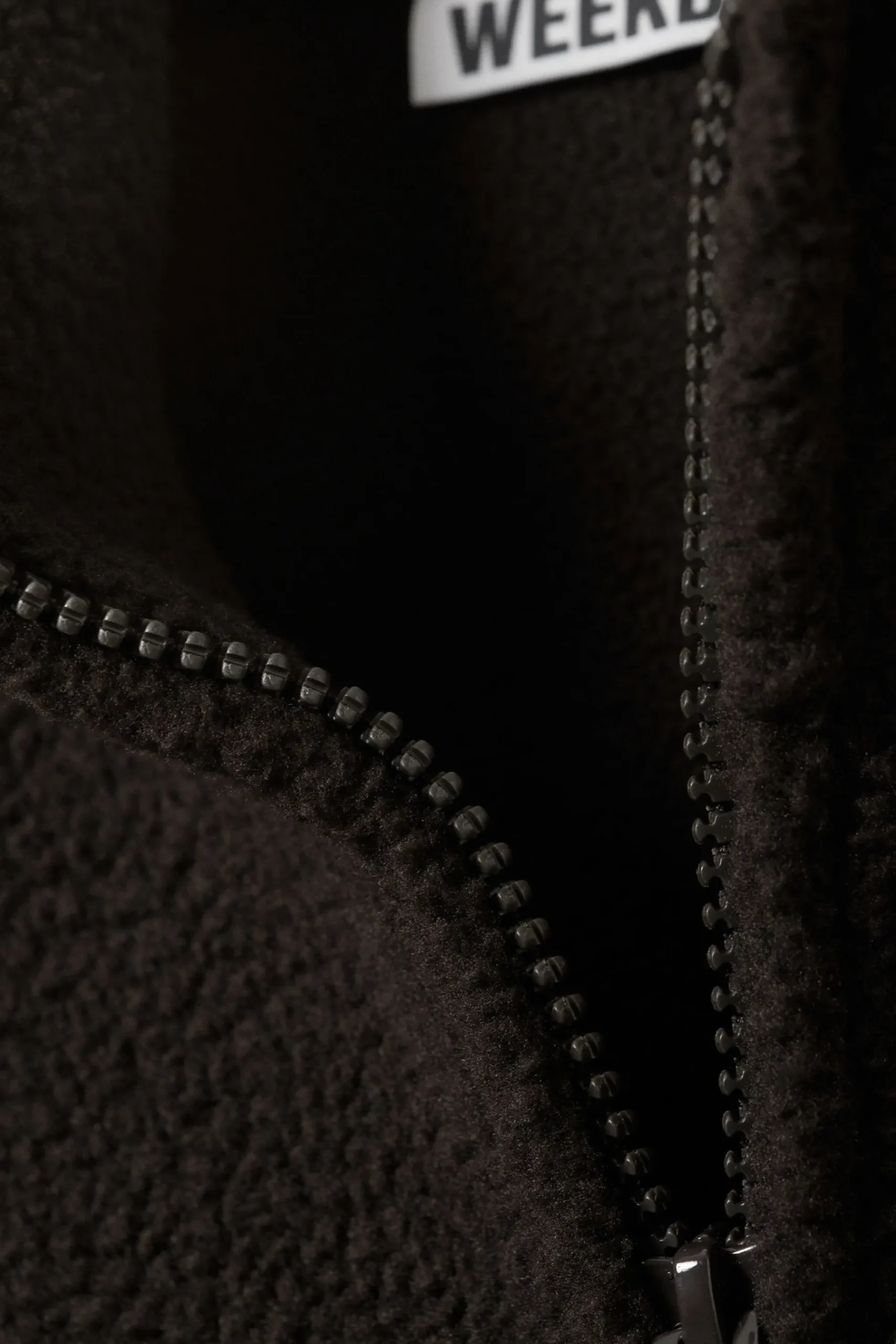 Weekday FLEECE ZIP JACKET dark brown Flash Sale