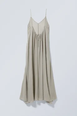 Weekday FLOWY MAXI DRESS dusty white Clearance