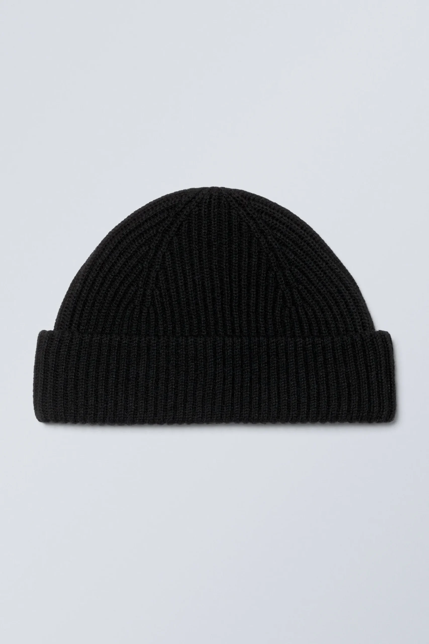 Weekday FOLD KNIT WOOL BLEND BEANIE black Sale