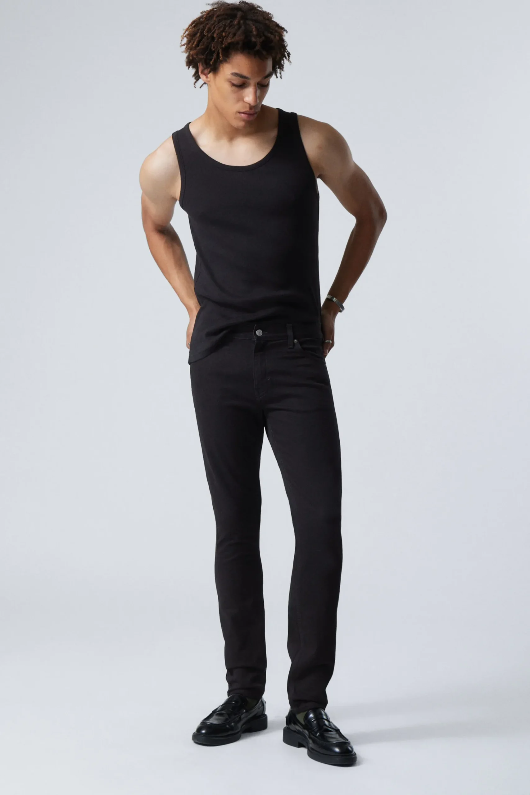 Weekday FRIDAY SKINNY SLIM LEG JEANS black Discount