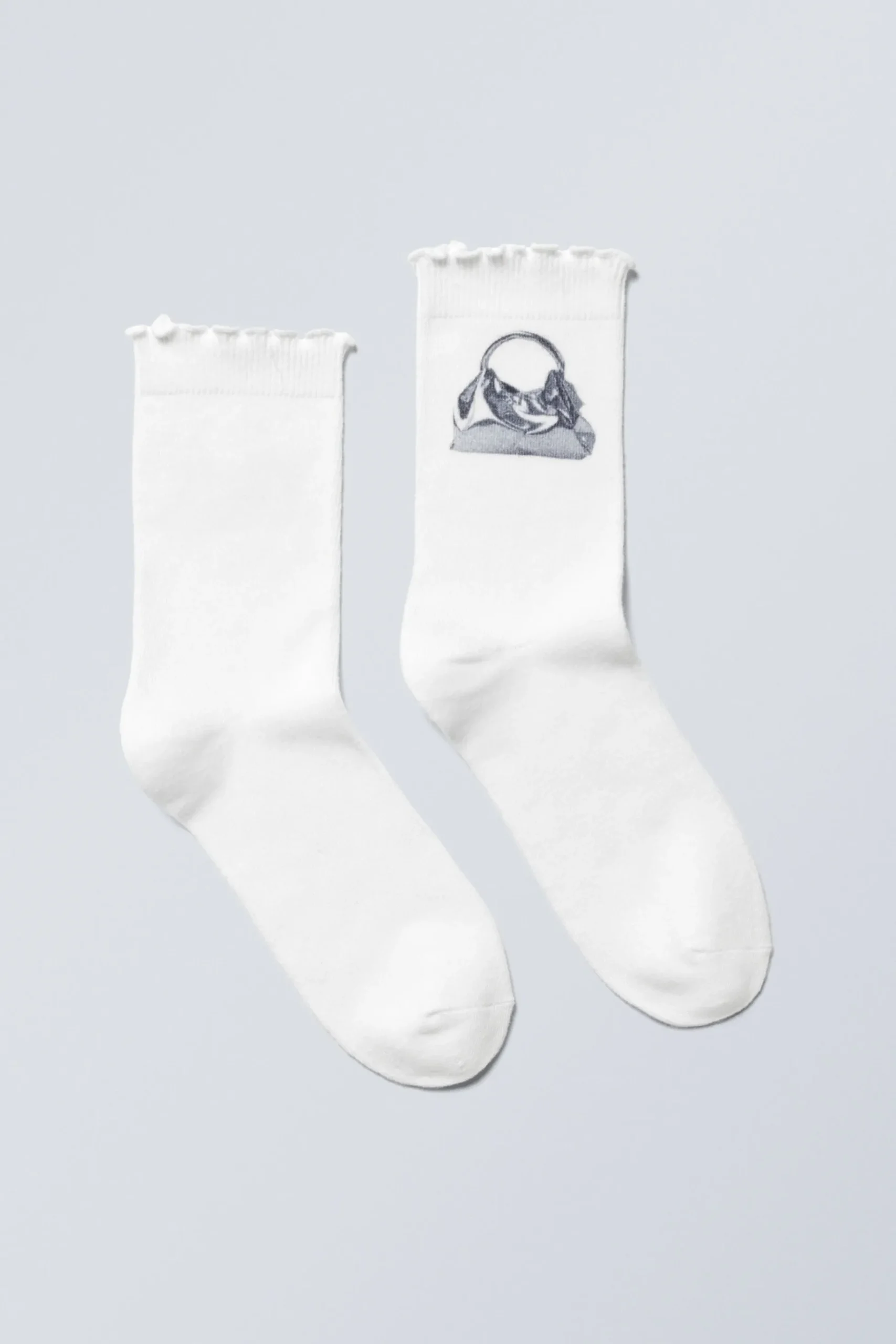 Weekday FRILLED PRINTED SOCKS white handbag print Best Sale