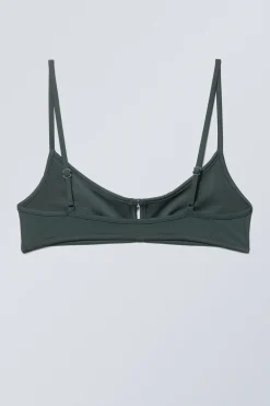 Weekday FRONT BUCKLE BIKINI TOP dark green Store
