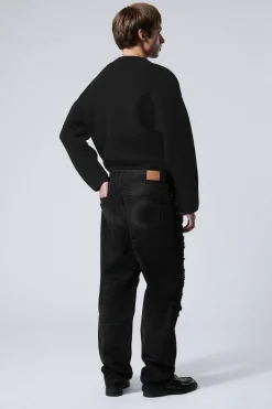 Weekday GALAXY LOOSE STRAIGHT DISTRESSED JEANS distressed black Cheap
