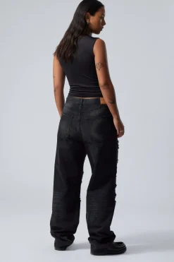 Weekday GALAXY LOOSE STRAIGHT DISTRESSED JEANS distressed black Cheap