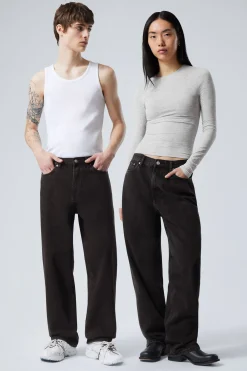 Weekday GALAXY LOOSE STRAIGHT LEG JEANS tuned black black Sale