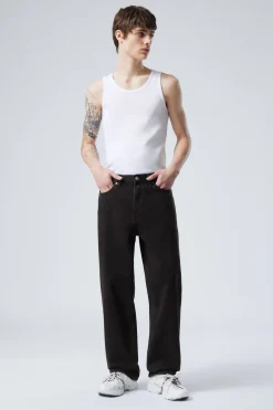 Weekday GALAXY LOOSE STRAIGHT LEG JEANS tuned black black Sale