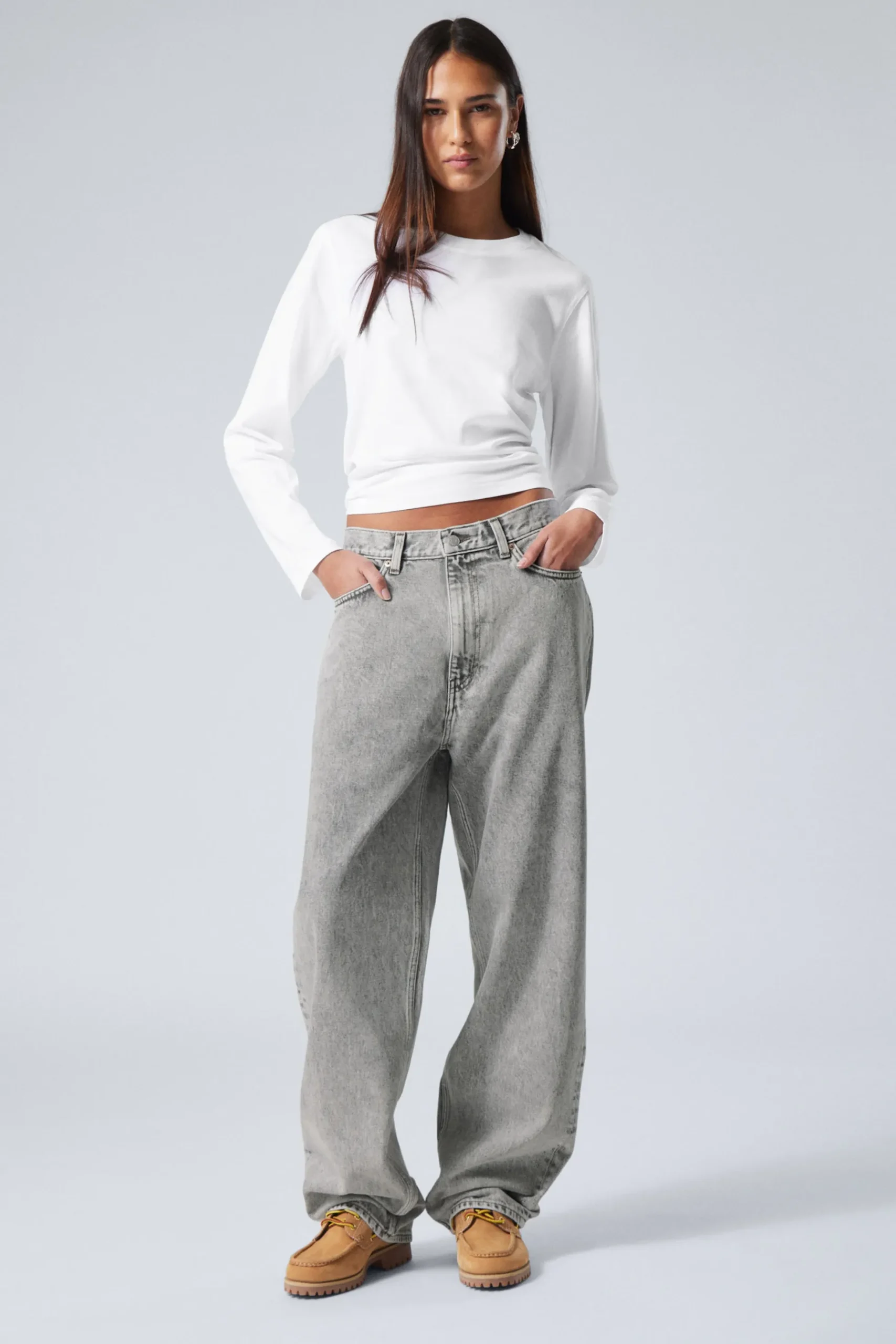 Weekday GALAXY LOOSE STRAIGHT LEG JEANS monolith grey light grey Flash Sale