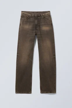 Weekday GALAXY LOOSE STRAIGHT LEG JEANS washed brown Flash Sale