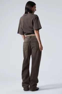 Weekday GALAXY LOOSE STRAIGHT LEG JEANS washed brown Flash Sale