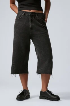 Weekday GALAXY LOOSE TWISTED DENIM SHORTS washed black Fashion