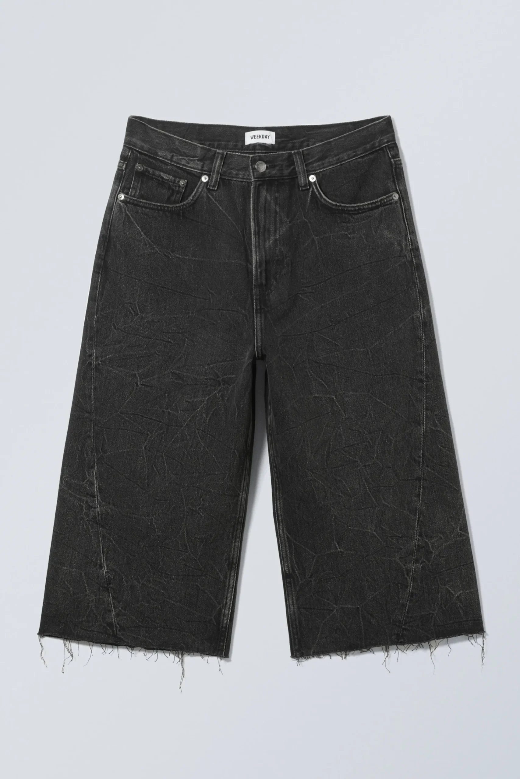 Weekday GALAXY LOOSE TWISTED DENIM SHORTS washed black Fashion