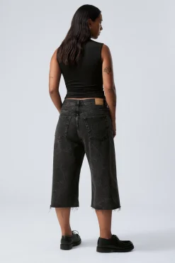 Weekday GALAXY LOOSE TWISTED DENIM SHORTS washed black Fashion