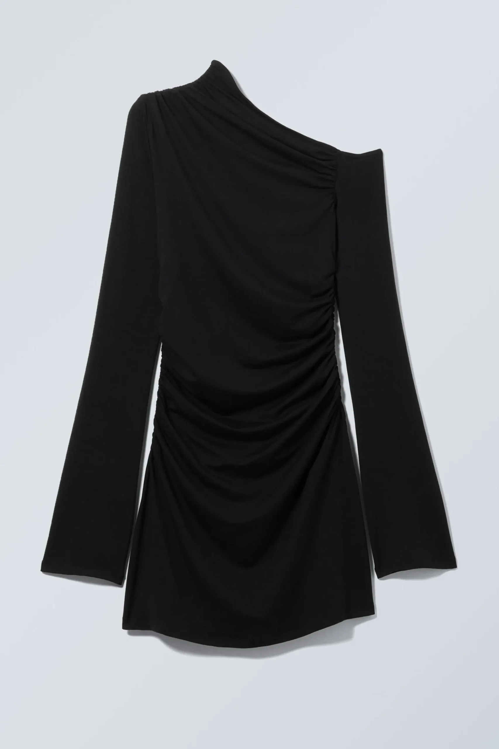 Weekday GATHERED MINI LONG SLEEVE DRESS black Store