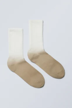 Weekday GRADIENT SPORT SOCK white/beige gradient Clearance
