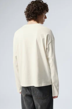 Weekday GREAT BOXY GRAPHIC LONG SLEEVE T-SHIRT dusty white shaky monster Store