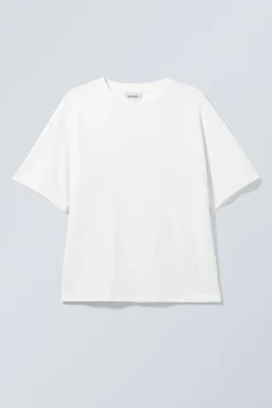Weekday GREAT BOXY HEAVYWEIGHT T-SHIRT white Clearance