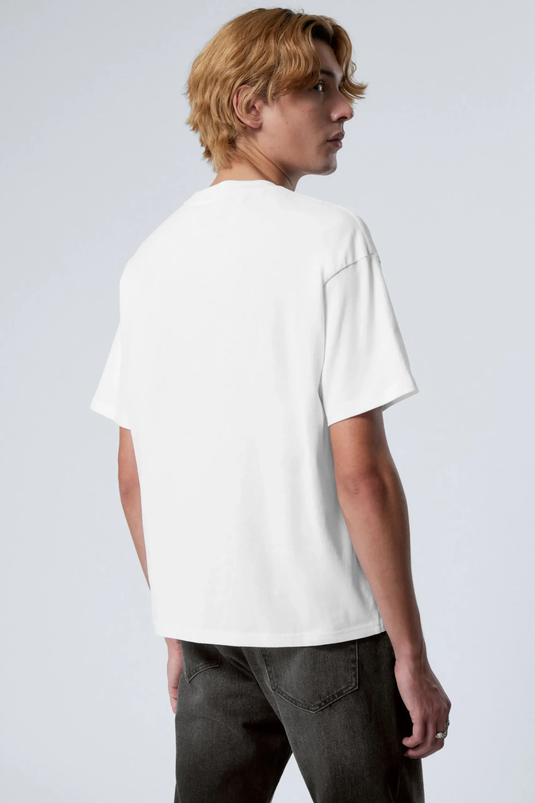 Weekday GREAT BOXY HEAVYWEIGHT T-SHIRT white Clearance