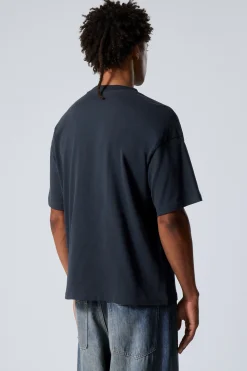 Weekday GREAT BOXY HEAVYWEIGHT T-SHIRT dark blue Hot