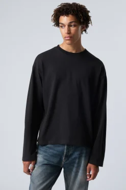 Weekday GREAT BOXY LONG SLEEVE T-SHIRT black Shop