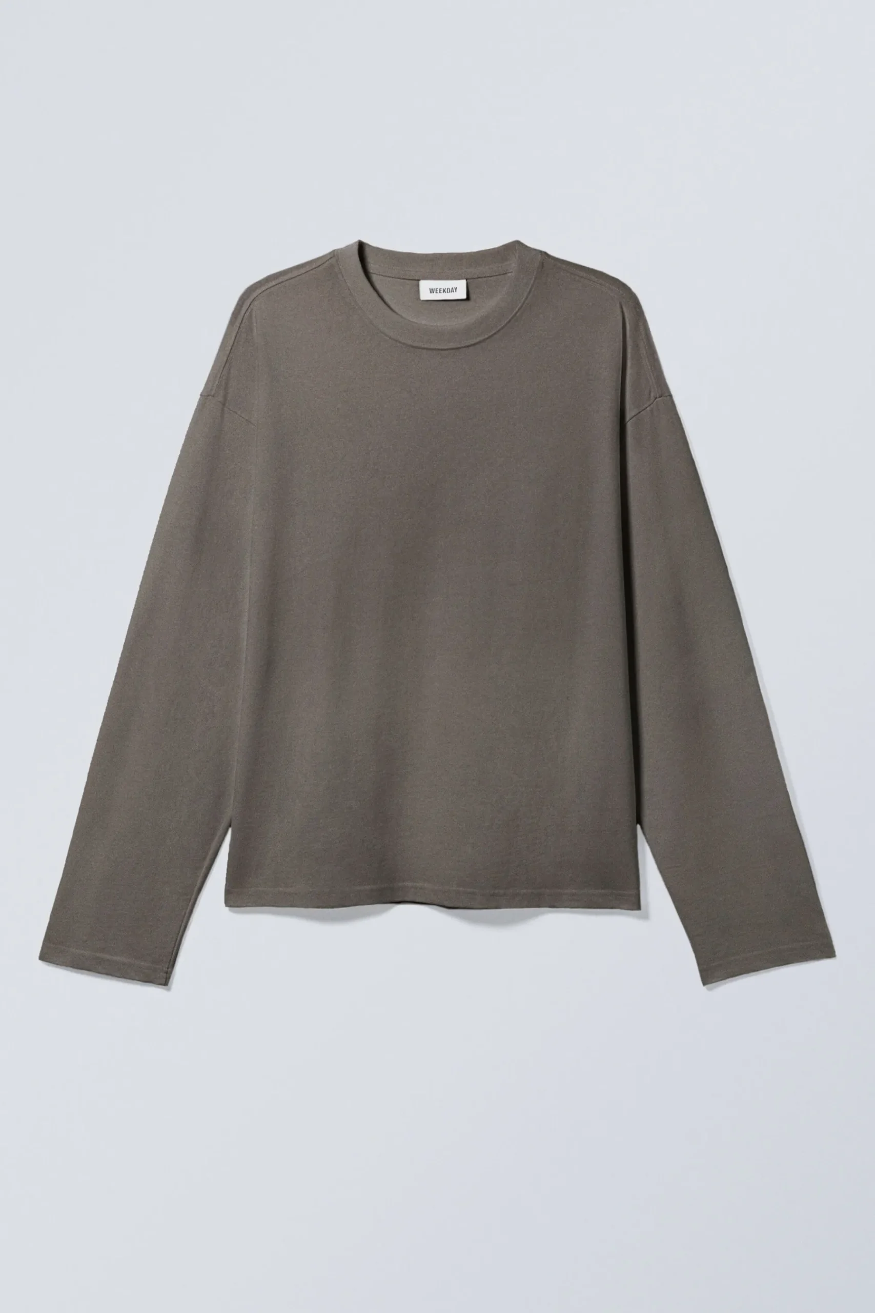 Weekday GREAT BOXY LONG SLEEVE T-SHIRT dark mole Store