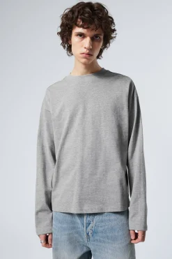 Weekday GREAT BOXY LONG SLEEVE T-SHIRT light grey melange Discount