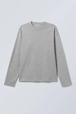 Weekday GREAT BOXY LONG SLEEVE T-SHIRT light grey melange Discount