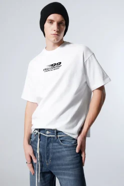 Weekday GREAT BOXY PRINTED GRAPHIC TEE white world cup 99 Sale