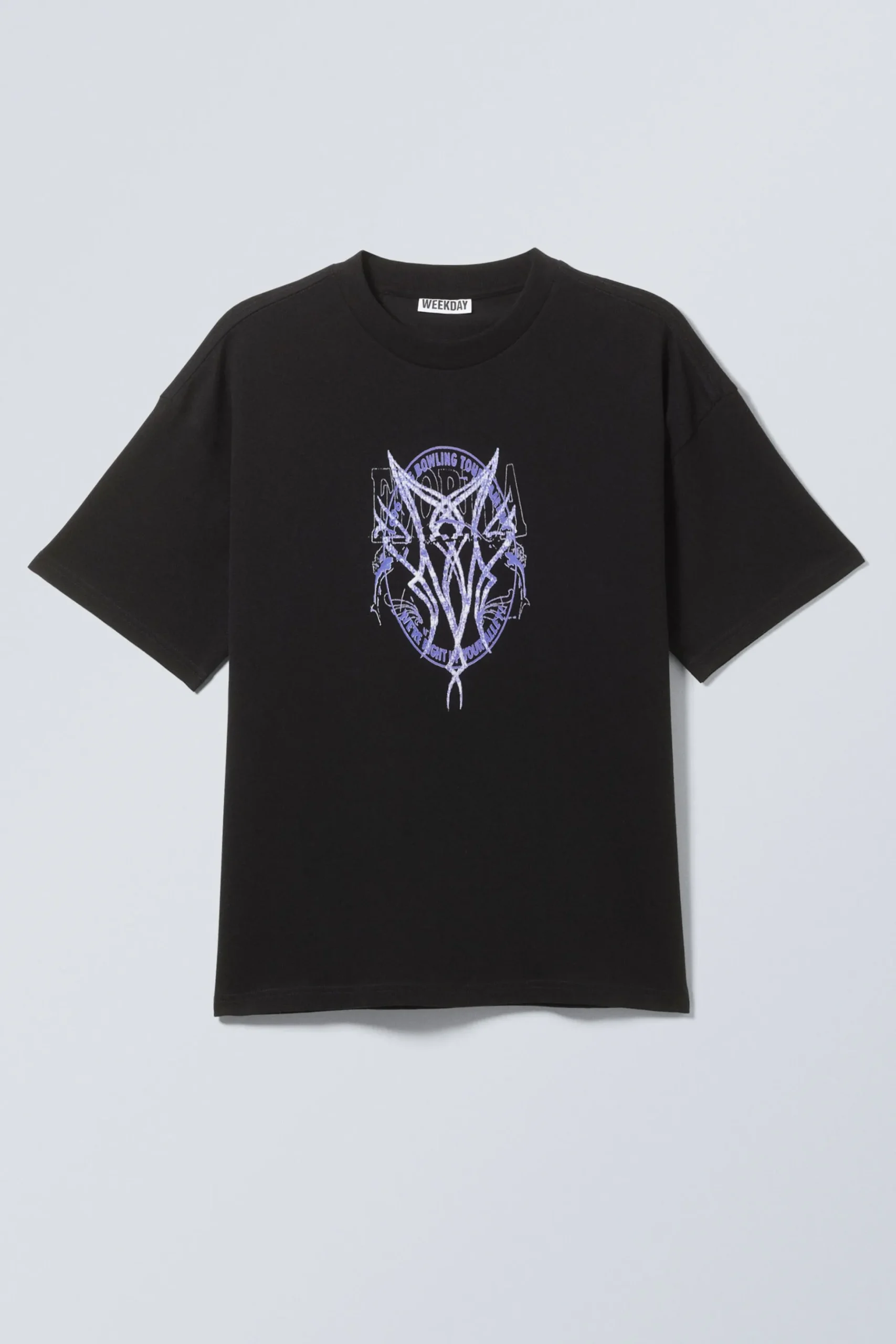 Weekday GREAT BOXY PRINTED GRAPHIC TEE black florida bowling Store