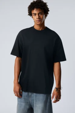 Weekday GREAT HEAVYWEIGHT T-SHIRT black New