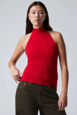 Weekday HALTER TANK TOP red Outlet