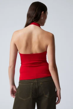 Weekday HALTER TANK TOP red Outlet