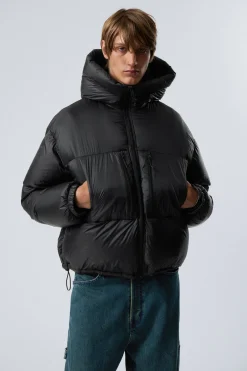 Weekday HOODED RECYCLED DOWN PUFFER JACKET black Store
