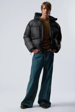 Weekday HOODED RECYCLED DOWN PUFFER JACKET black Store