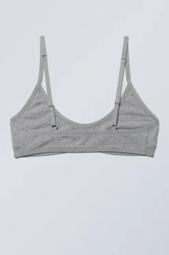 Weekday INEZ SCOOPED COTTON BRALETTE grey melange Cheap