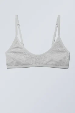 Weekday INEZ SCOOPED COTTON BRALETTE grey melange Fashion