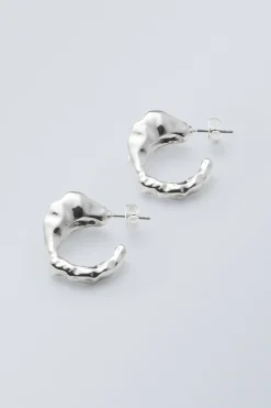 Weekday IRREGULAR HOOP EARRINGS silver Sale