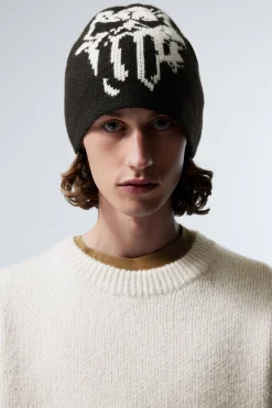 Weekday JACQUARD-KNIT BEANIE black Flash Sale