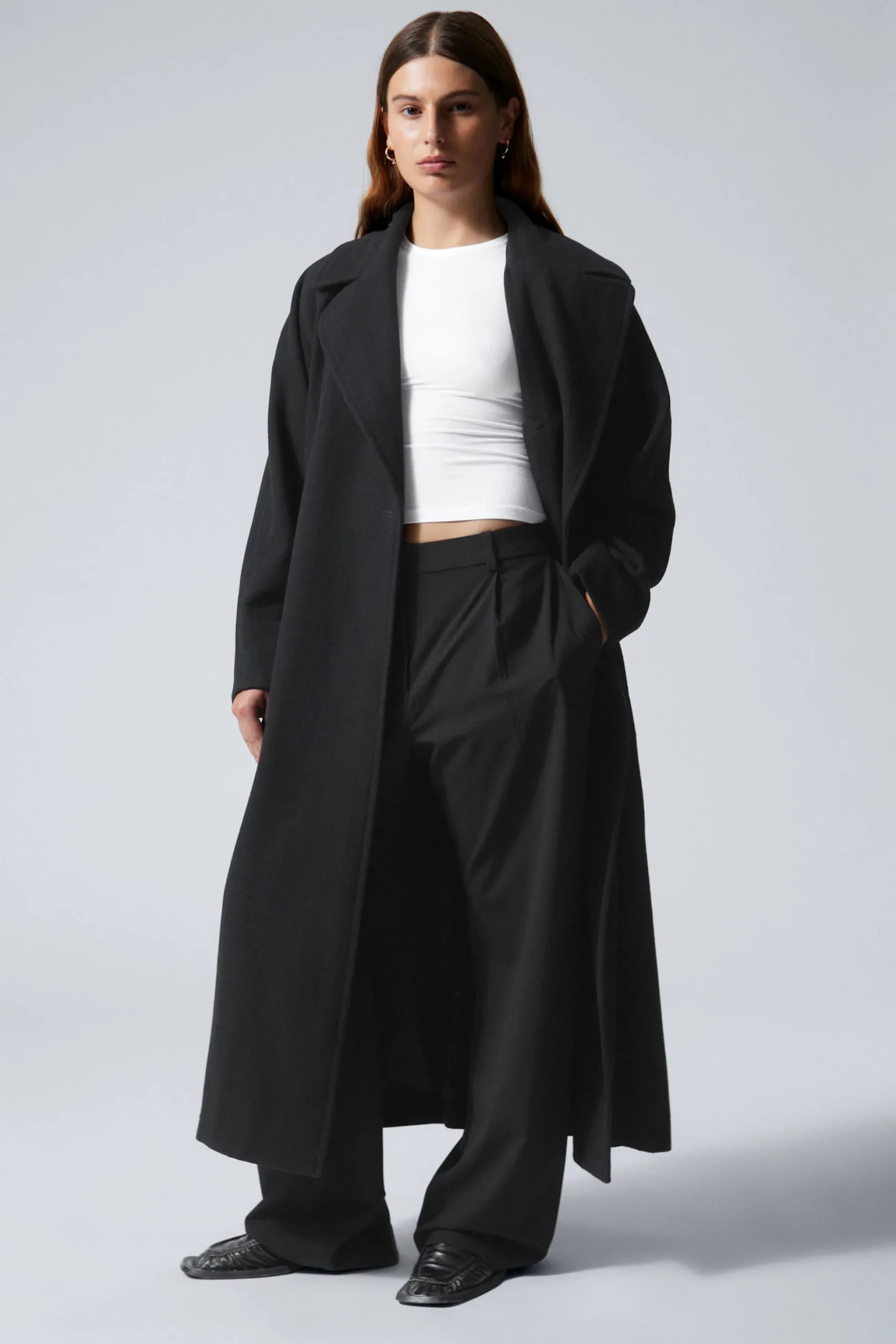 Weekday KIA OVERSIZED WOOL BLEND COAT black Hot