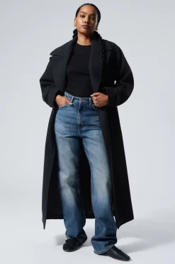 Weekday KIA OVERSIZED WOOL BLEND COAT dark blue Cheap