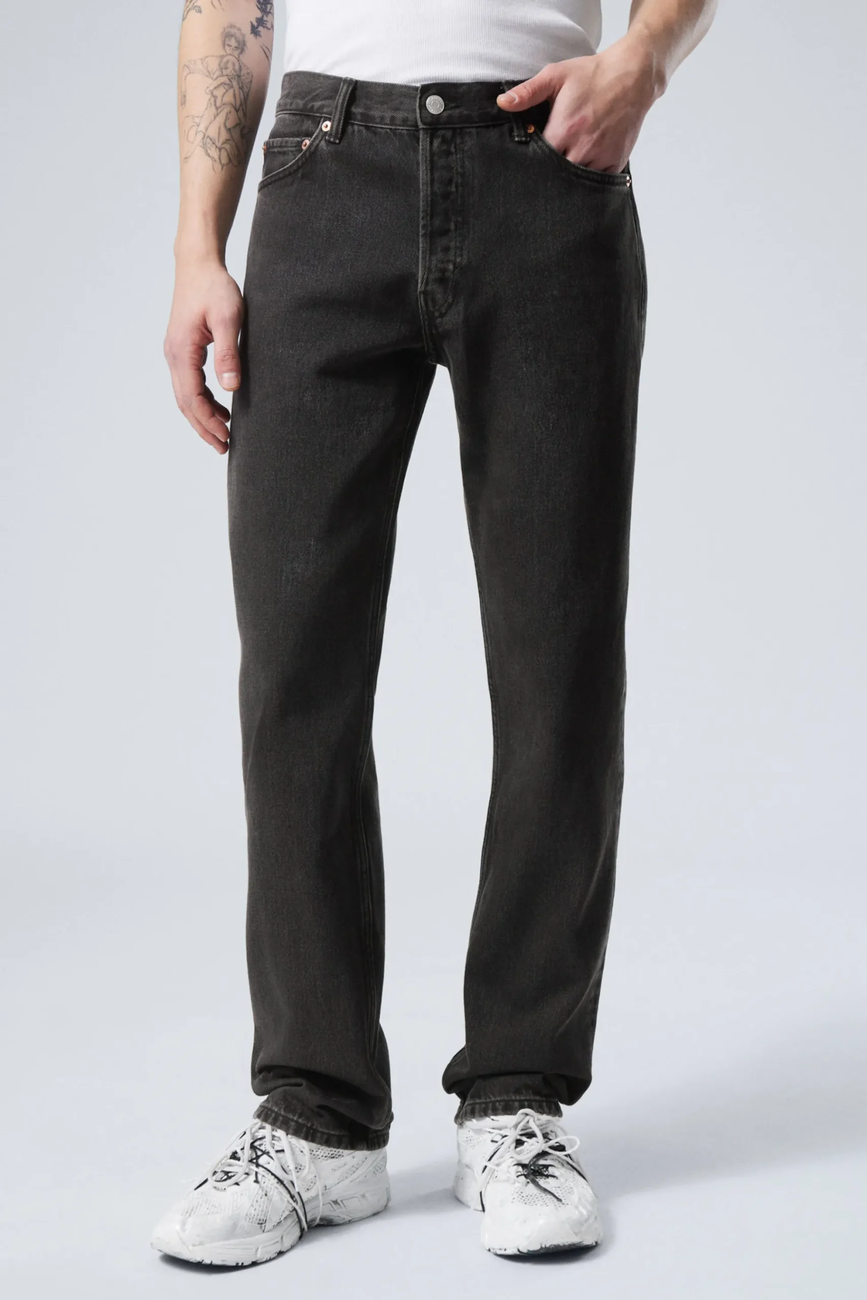Weekday KLEAN REGULAR STRAIGHT LEG JEANS tuned black black Best Sale