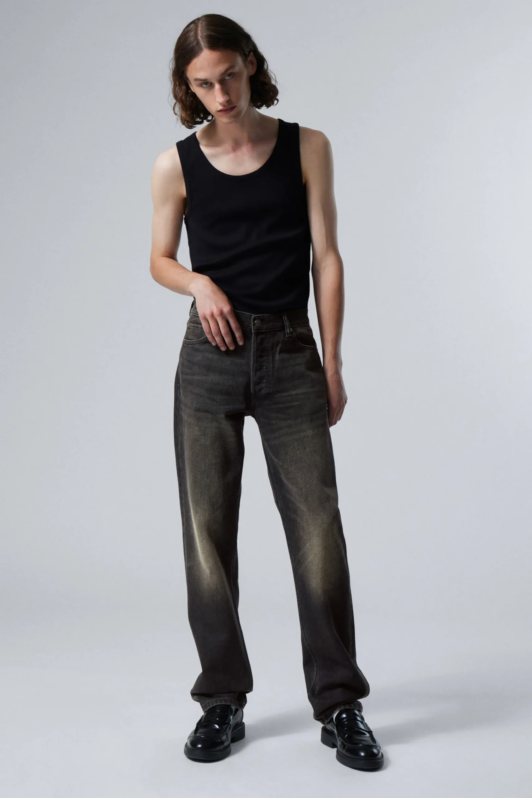 Weekday KLEAN REGULAR STRAIGHT LEG JEANS deep night black Outlet