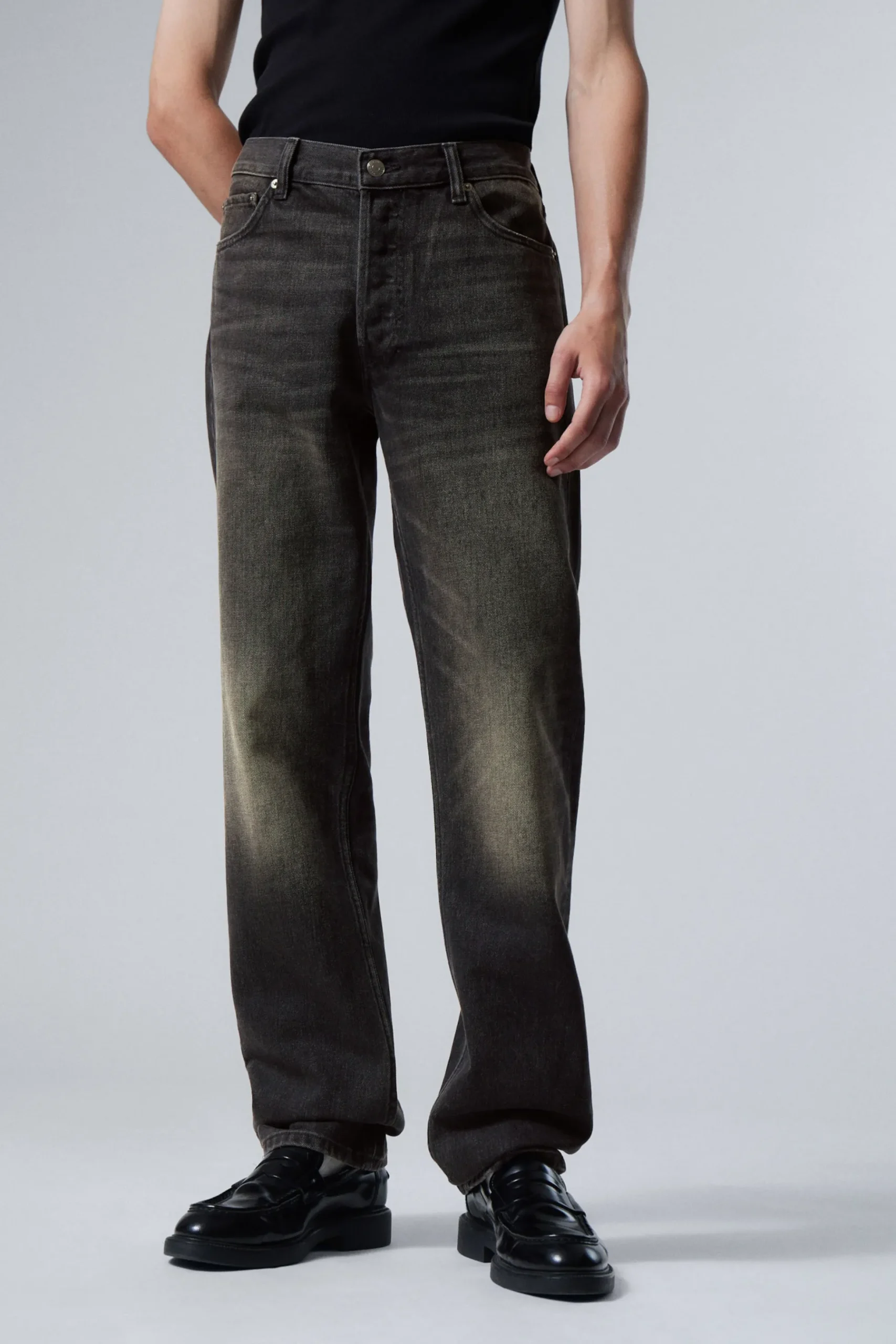 Weekday KLEAN REGULAR STRAIGHT LEG JEANS deep night black Outlet