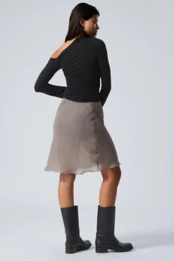 Weekday KNEE-LENGTH PULL-ON SKIRT dark mole Fashion