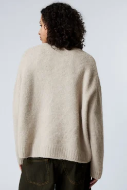Weekday KNITTED SINGLE-BREASTED CARDIGAN dusty beige Outlet