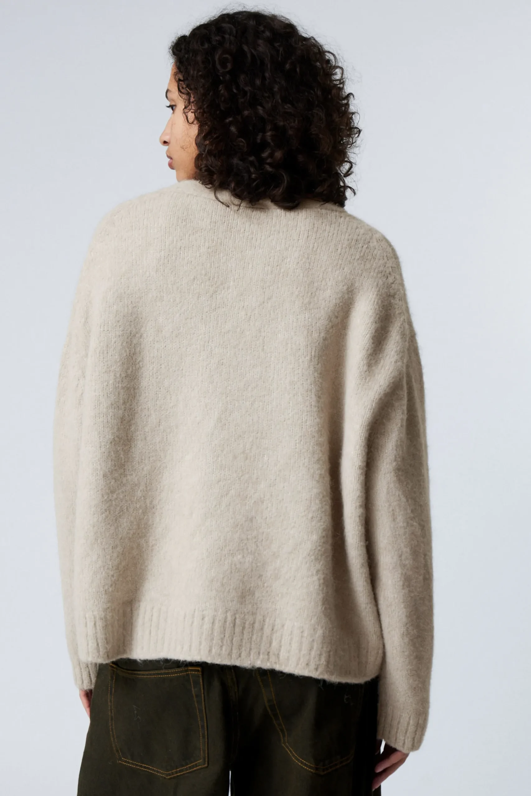 Weekday KNITTED SINGLE-BREASTED CARDIGAN dusty beige Outlet